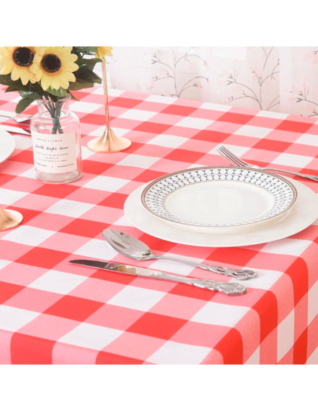 Mantel Picnic Cuadros Rojo 137x90 cm al Mayoreo | LHESH