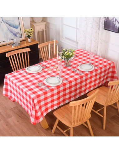 Mantel Picnic Cuadros Rojo 137x90 cm al Mayoreo | LHESH