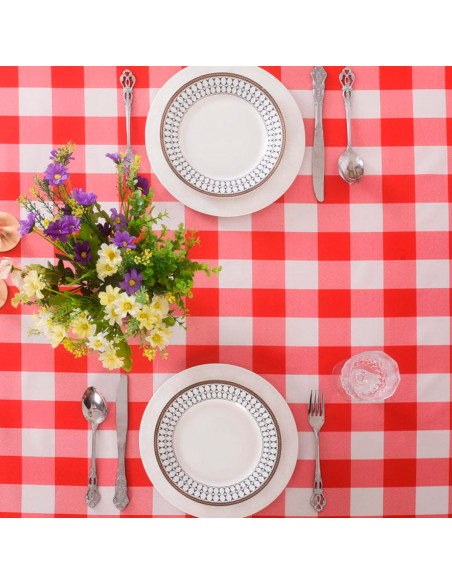 Mantel Picnic Cuadros Rojo 137x90 cm al Mayoreo | LHESH