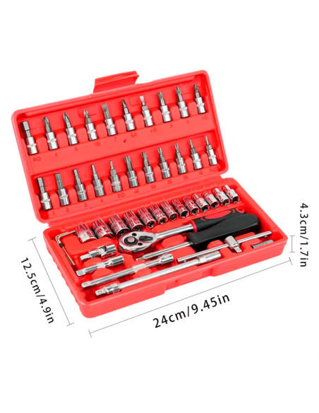 Set de Herramientas Mecánicas 46 Piezas al Mayoreo | LHESH