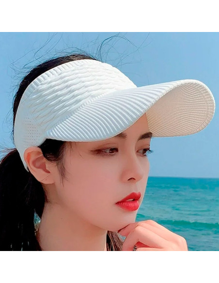 Gorra Visera Deportiva para Mujer Blanca al Mayoreo | LHESH
