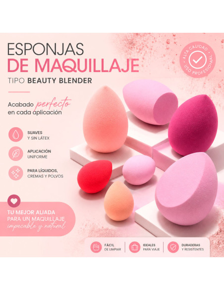 Set de Esponjas Tipo Beauty Blender al Mayoreo | LHESH