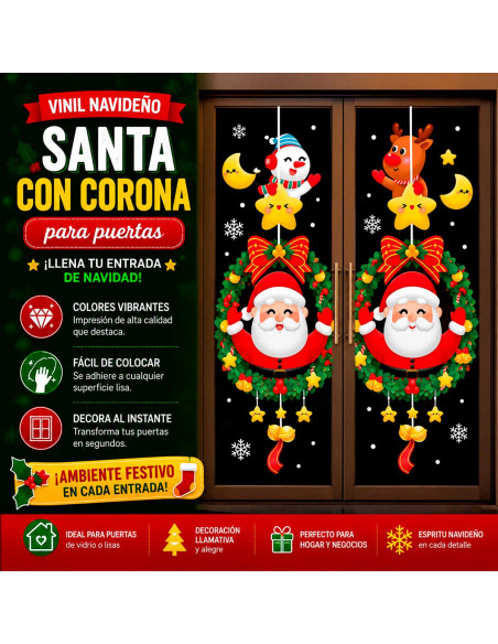 Vinil Navideño Santa con Corona al Mayoreo | LHESH