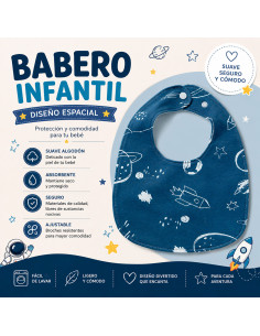 Babero Infantil con Diseño Espacial al Mayoreo | LHESH