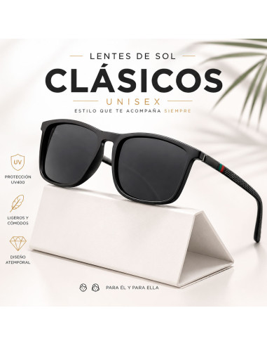 Lentes de Sol Clásicos Montura Negra al Mayoreo | LHESH