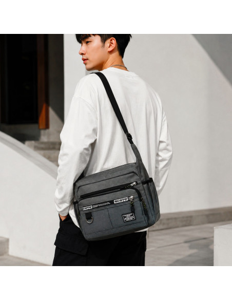 Bolsa Bandolera Unisex Gris al Mayoreo | LHESH