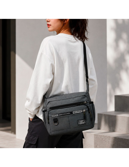 Bolsa Bandolera Unisex Gris al Mayoreo | LHESH