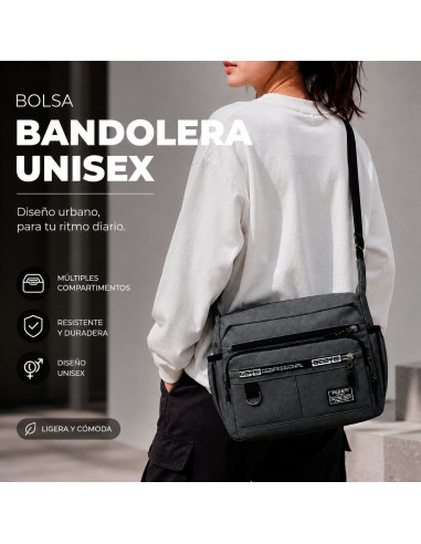 Bolsa Bandolera Unisex Gris al Mayoreo | LHESH