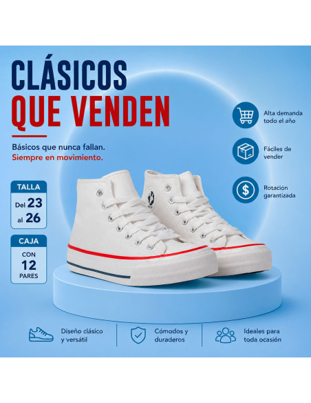 Bota Blanco NJH130116 23/26 Paq 12 Pares al Mayoreo | LHESH