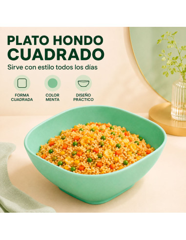 Bol Mini Cuadrado 150 ml Verde al Mayoreo | LHESH