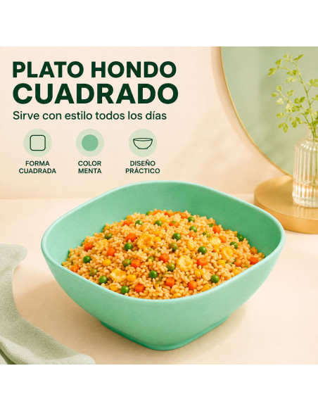 Bol Mini Cuadrado 150 ml Verde al Mayoreo | LHESH