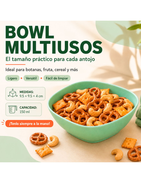 Bol Mini Cuadrado 150 ml Verde al Mayoreo | LHESH