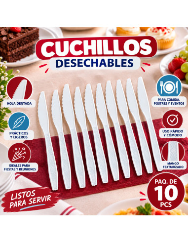 Cuchillos Desechables 10 Piezas al Mayoreo | LHESH