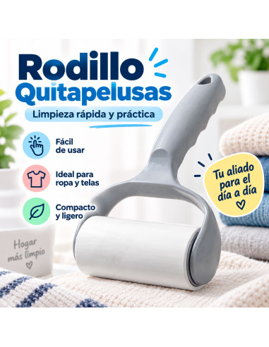 Rodillo Quitapelusas Reutilizable Gris al Mayoreo | LHESH