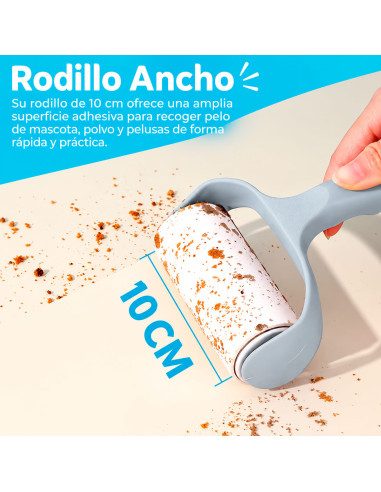 Rodillo Quitapelusas Reutilizable Gris al Mayoreo | LHESH