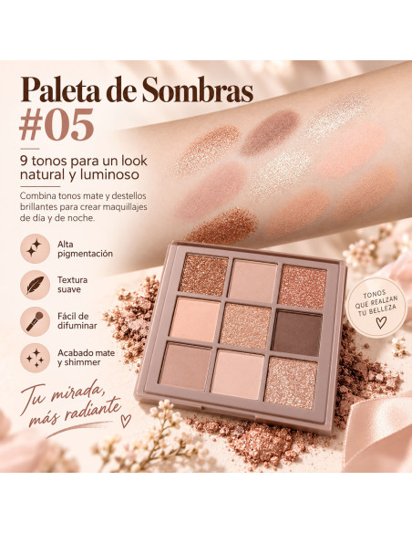 Paleta de Sombras Mugeleen 9 Tonos 05 al Mayoreo | LHESH